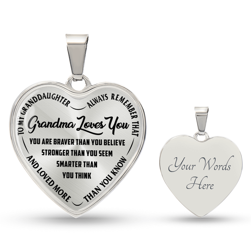 Grandma Loves You - Heart Necklace- LUXURY - SALE!!
