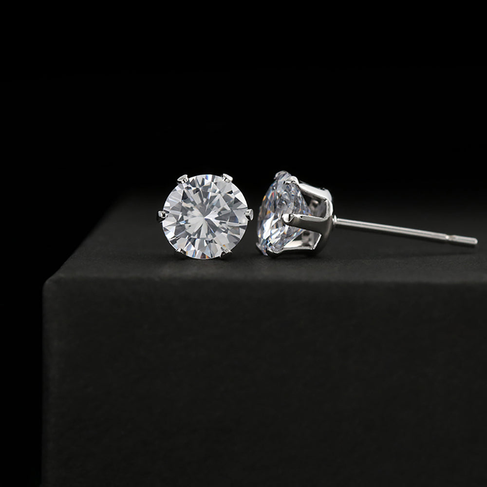 Cubic Zirconia White Gold Dipped Earrings