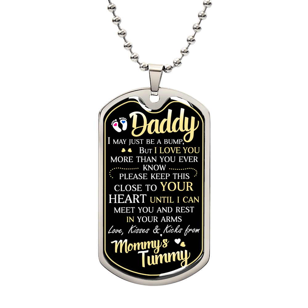 Dad To Be - Dog Tag Necklace - Surgical Steel!