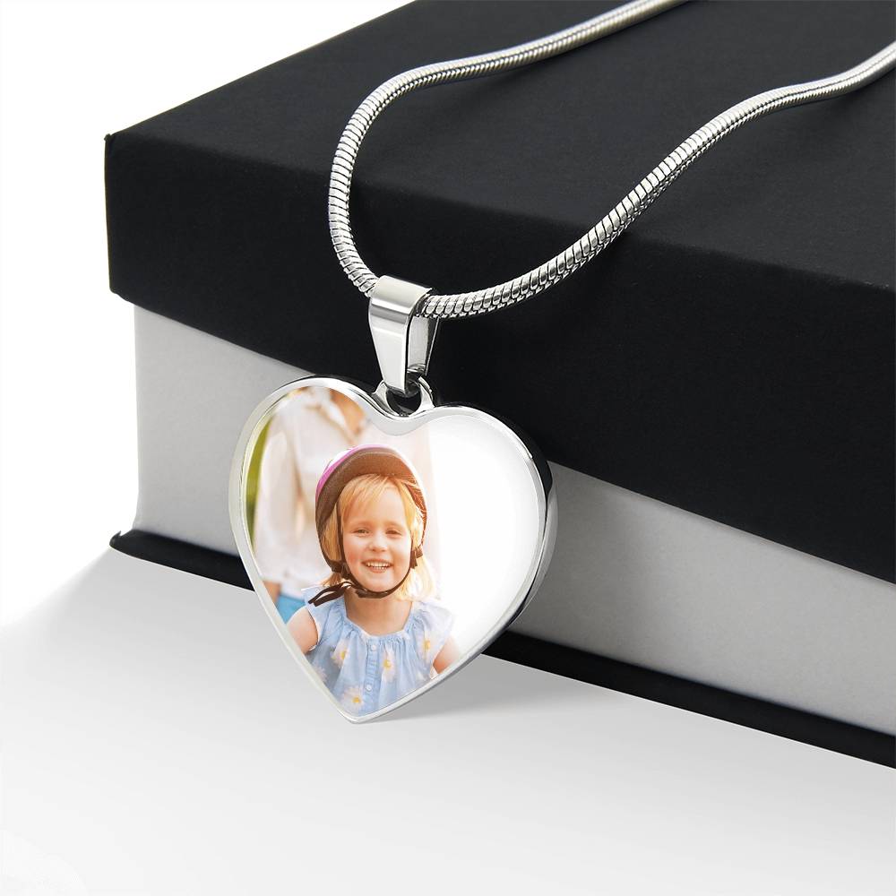 A Place In Your Heart- Photo / Engraved - Buyer Upload Heart Necklace with Engraving