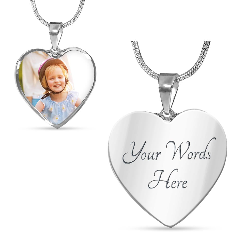 A Place In Your Heart- Photo / Engraved - Buyer Upload Heart Necklace with Engraving