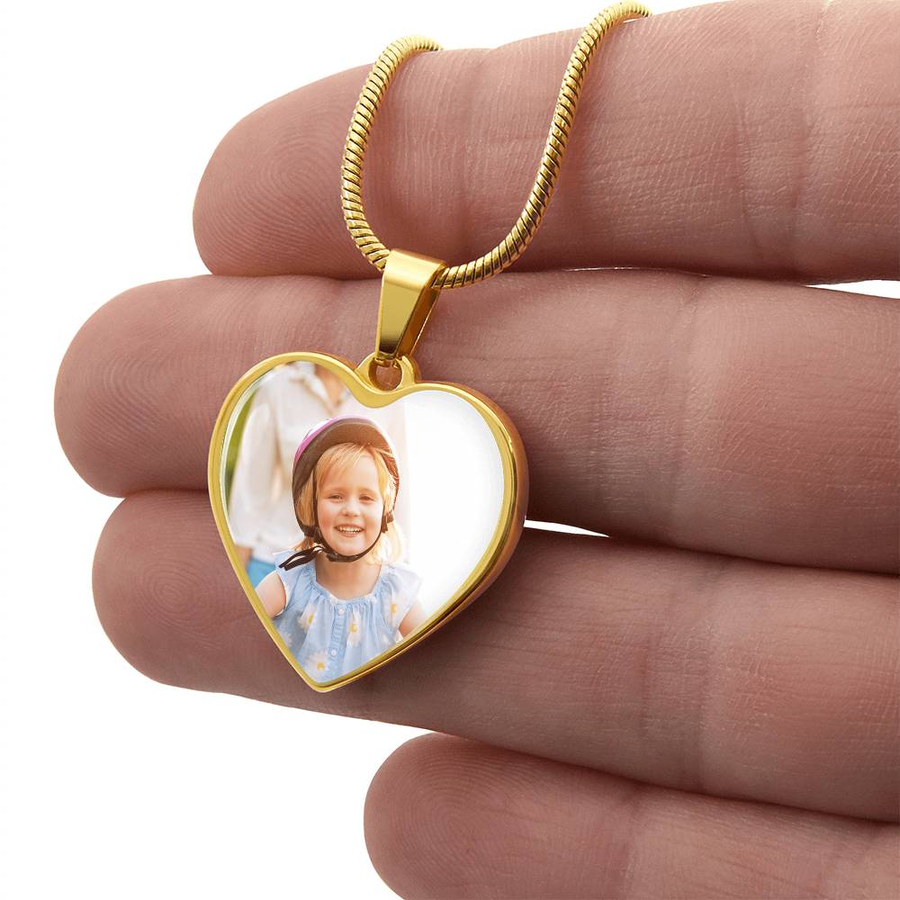 A Place In Your Heart- Photo / Engraved - Buyer Upload Heart Necklace with Engraving
