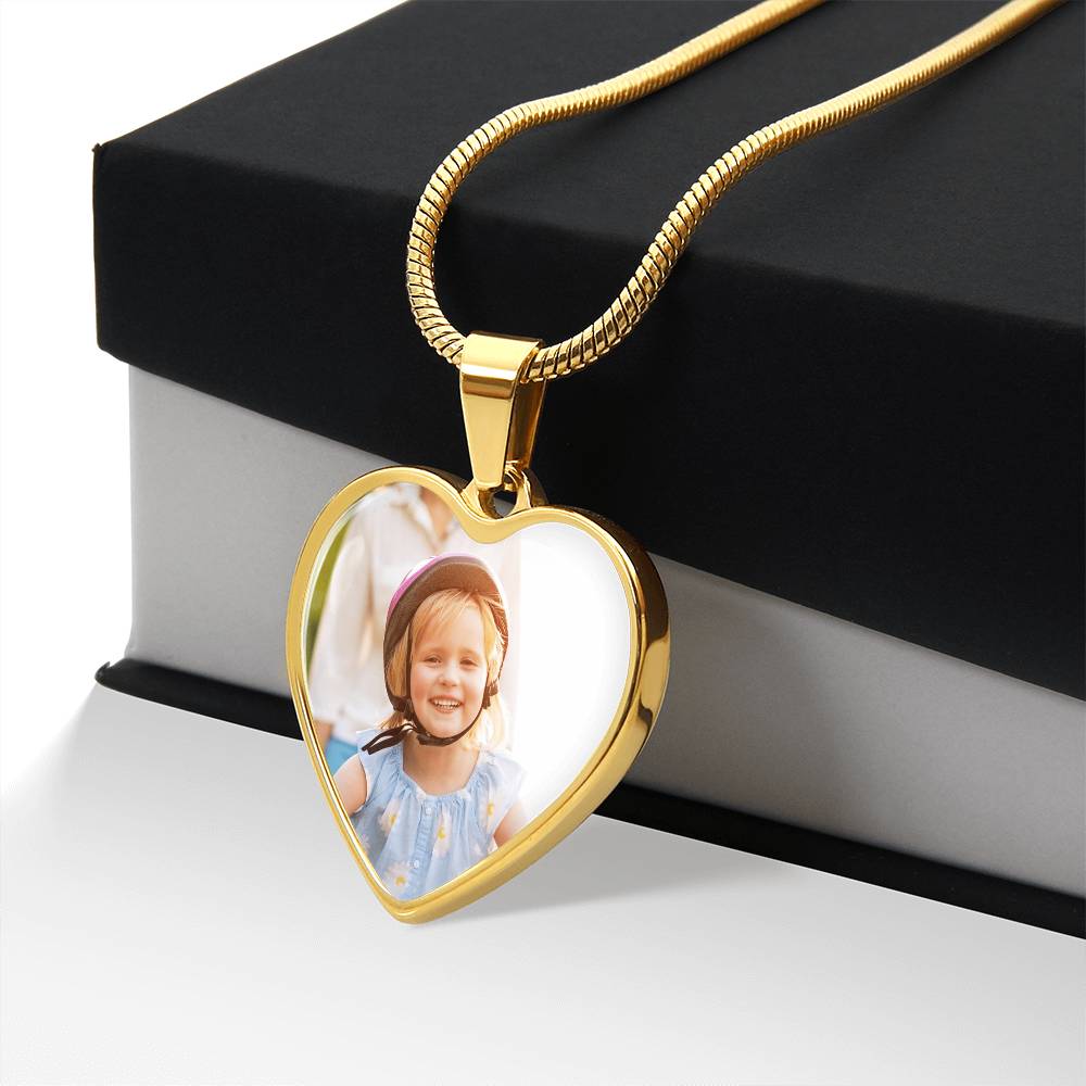 A Place In Your Heart- Photo / Engraved - Buyer Upload Heart Necklace with Engraving