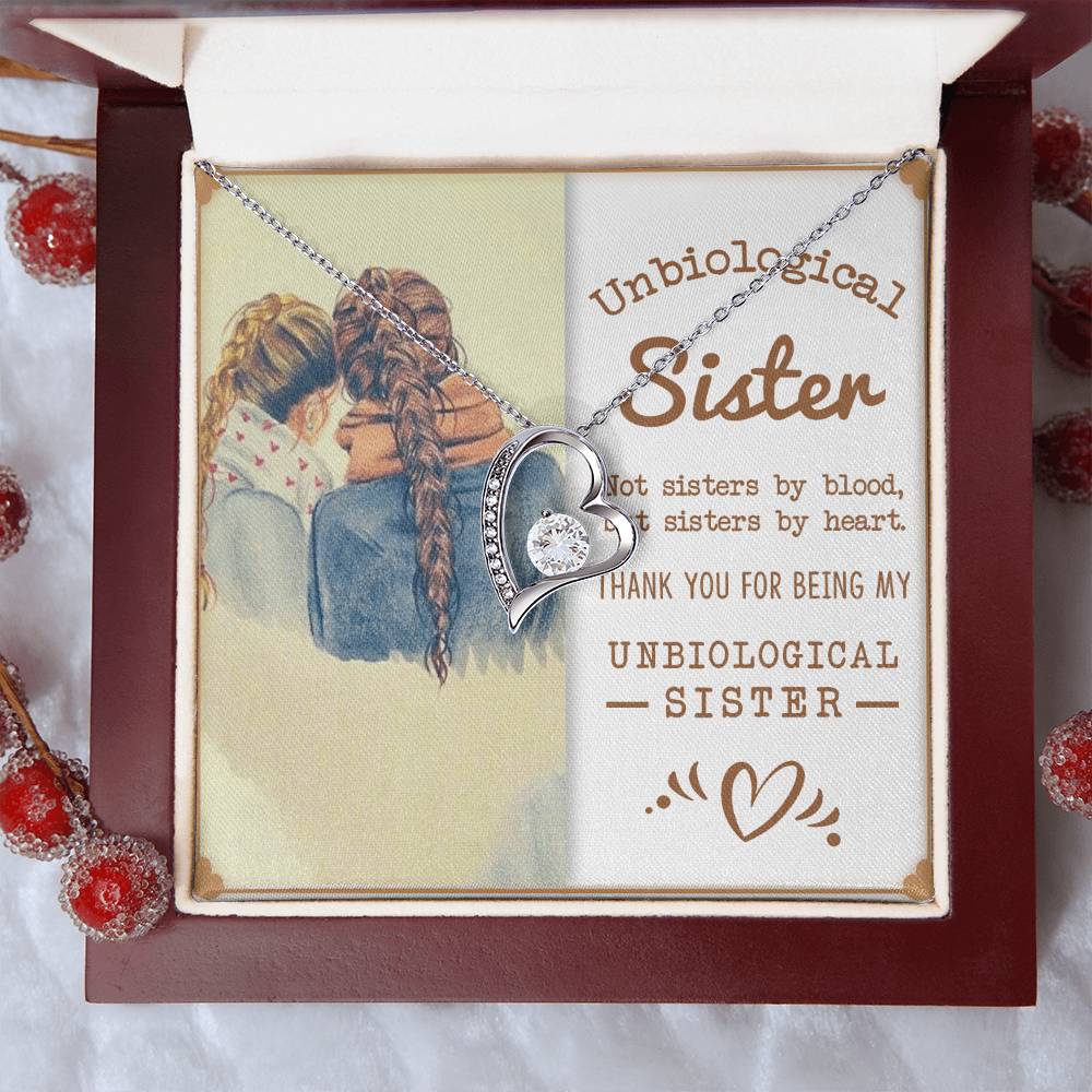 Best Friends- Unbiological Sister- Forever Love Necklace - GOLD FINISH