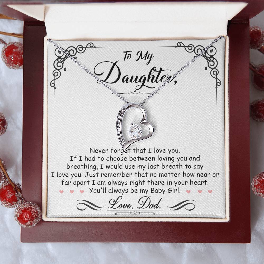 My Baby Girl - Forever Love Necklace - GOLD FINISH