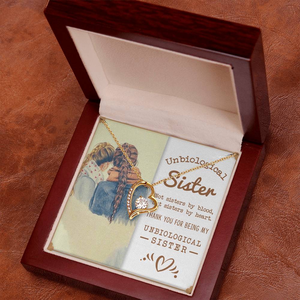 Best Friends- Unbiological Sister- Forever Love Necklace - GOLD FINISH