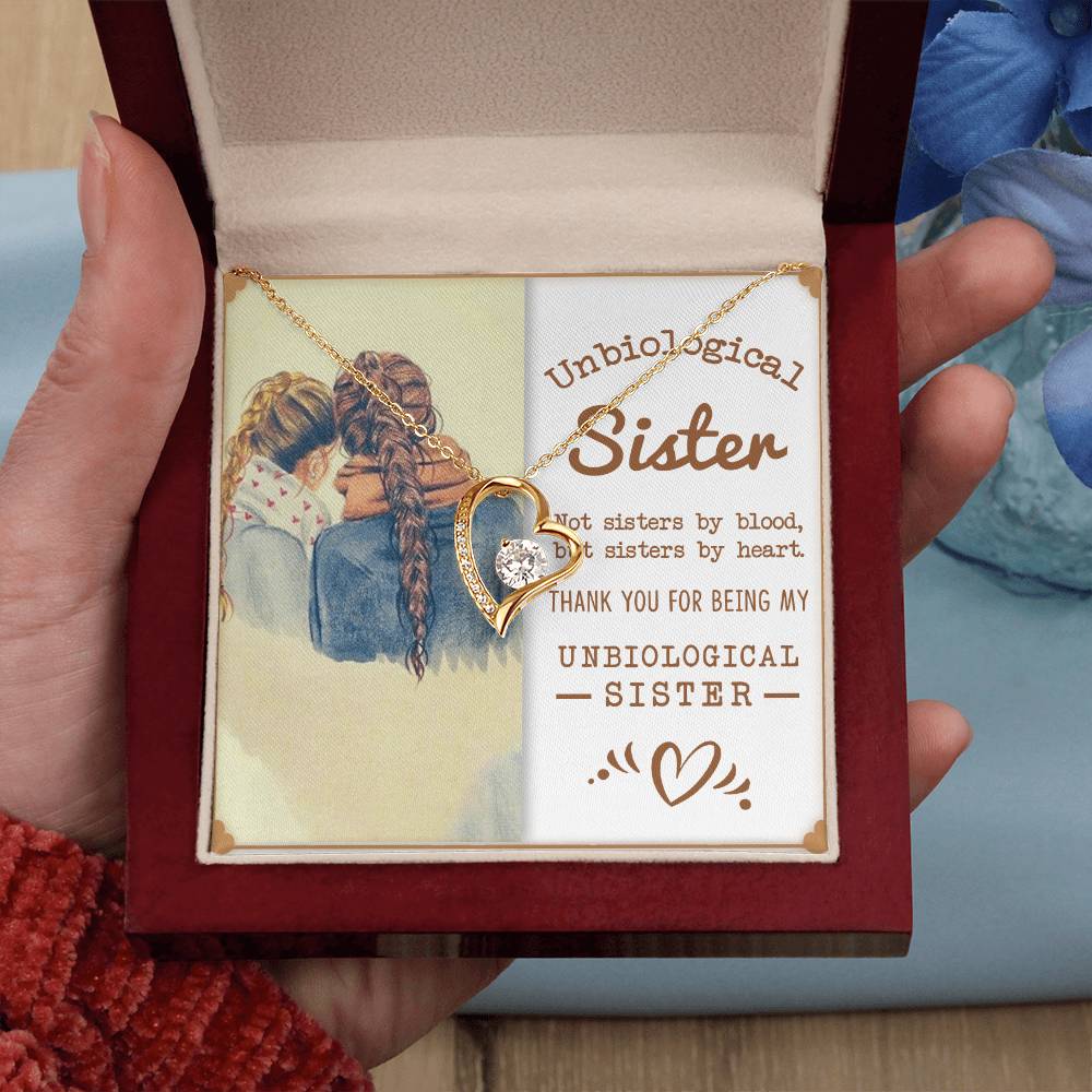 Best Friends- Unbiological Sister- Forever Love Necklace - GOLD FINISH