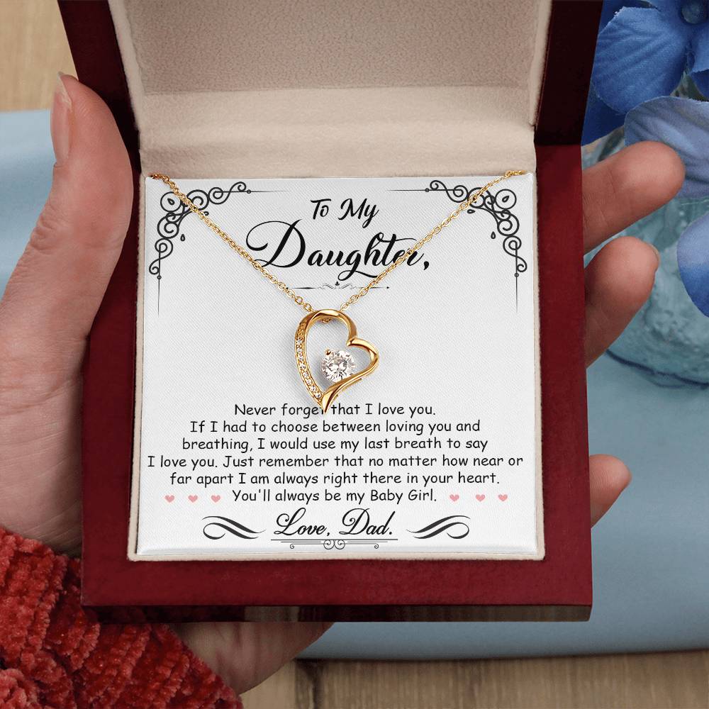 My Baby Girl - Forever Love Necklace - GOLD FINISH