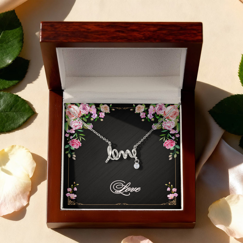 Love - Simple & True -  Hand Scripted Love Necklace