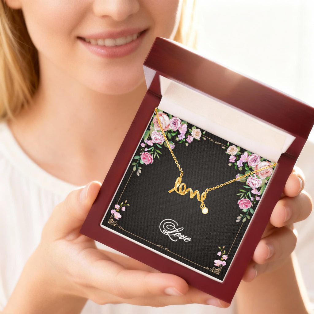 Love - Simple & True -  Hand Scripted Love Necklace