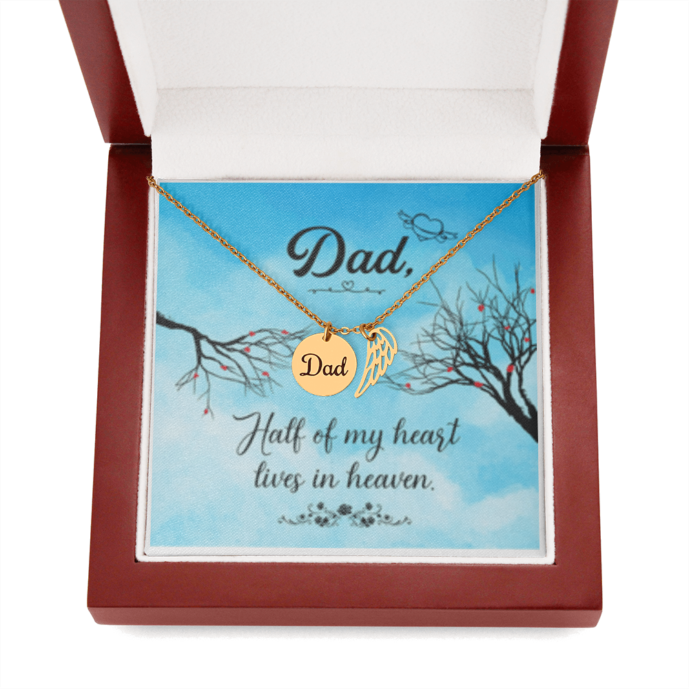 Dad -Remembrance Necklace w/ Angel Wing Charm