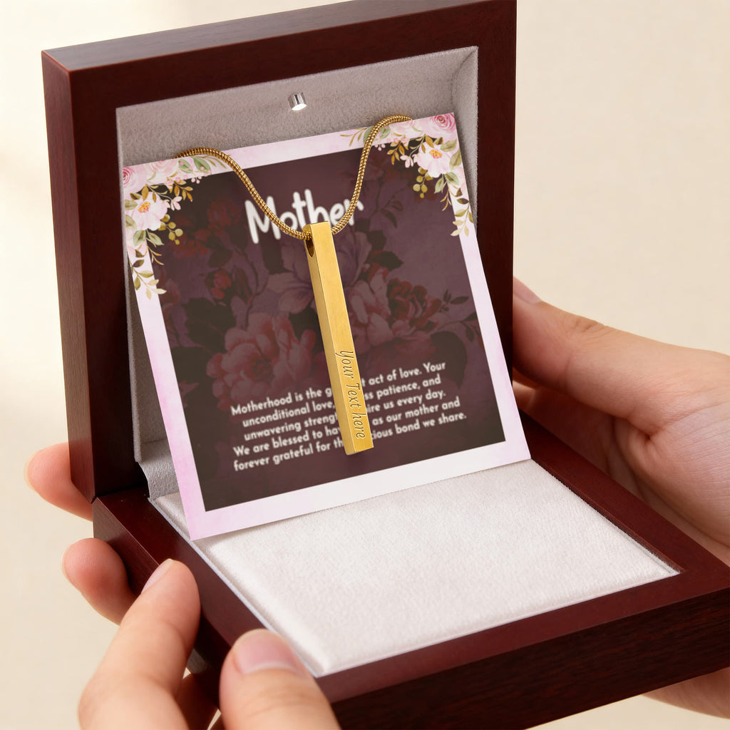 Mother - Custom Engraved 4-Sided Stick Necklace