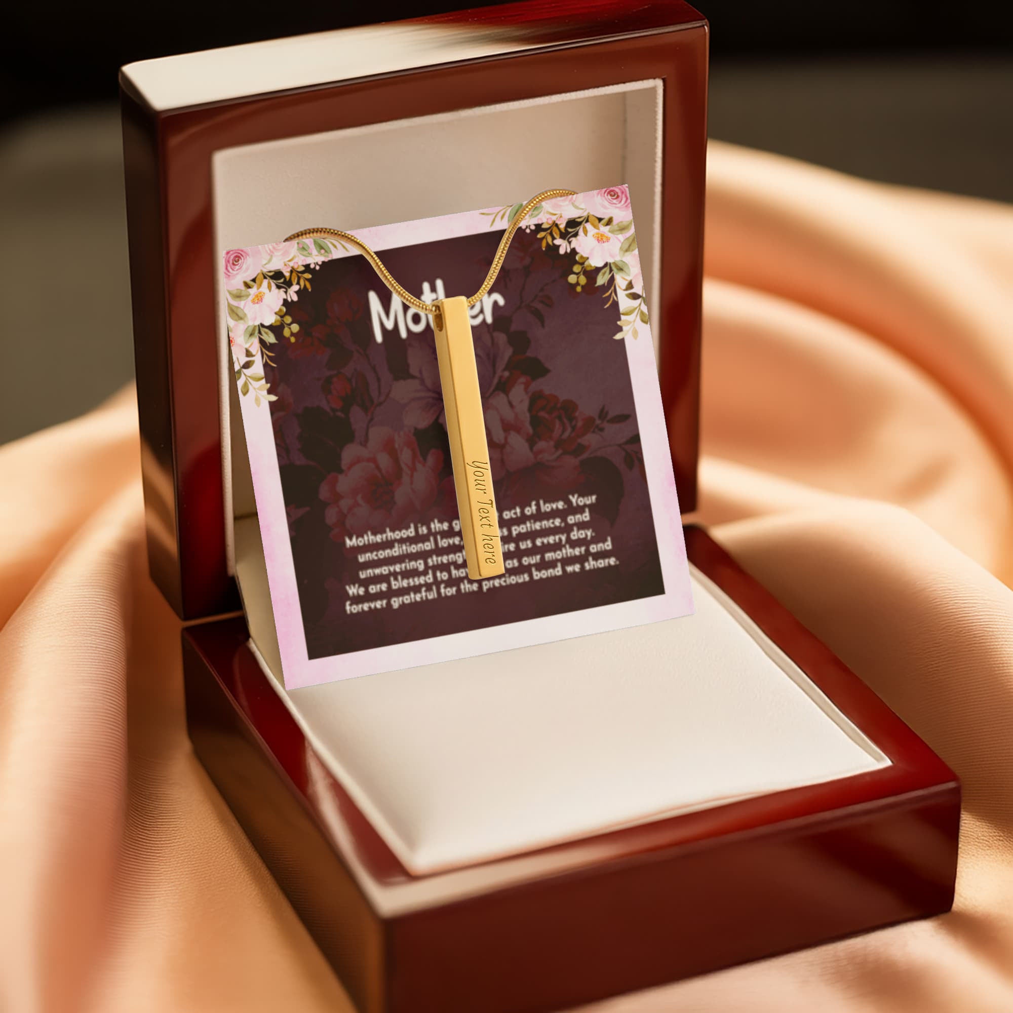 Mother - Custom Engraved 4-Sided Stick Necklace