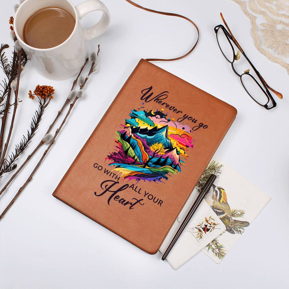 Go With All Your Heart - Vegan Leather Journal
