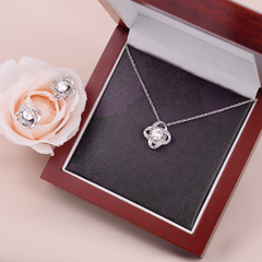 Love Knot Necklace & Earring Set