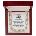 FOREVER LINKED- TO MY BEAUTIFUL WIFE - Paperclip Chain Embellished in CZ Stones.