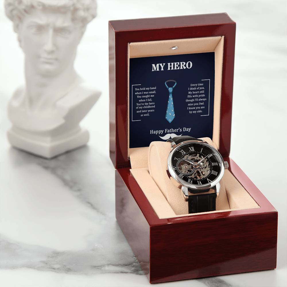 My Hero Dad - Openwork Watch- Automatic - SALE!