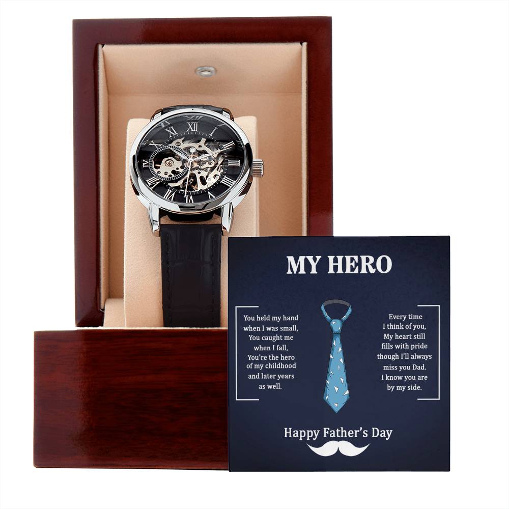 My Hero Dad - Openwork Watch- Automatic - SALE!