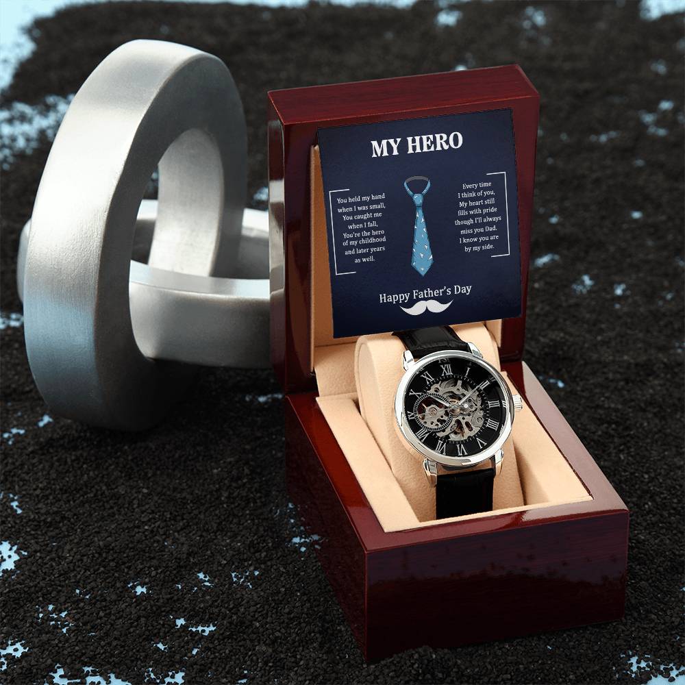 My Hero Dad - Openwork Watch- Automatic - SALE!