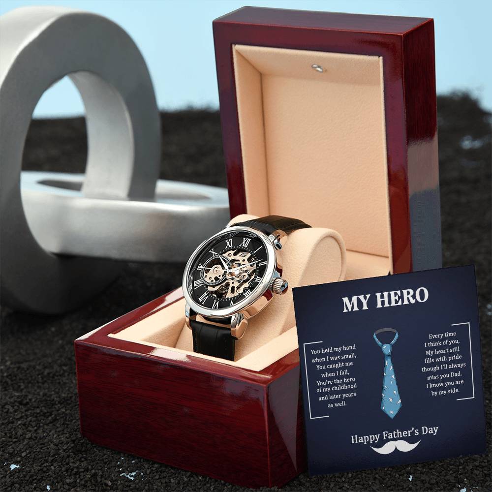 My Hero Dad - Openwork Watch- Automatic - SALE!