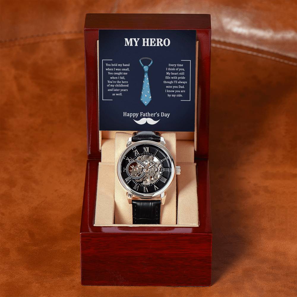 My Hero Dad - Openwork Watch- Automatic - SALE!