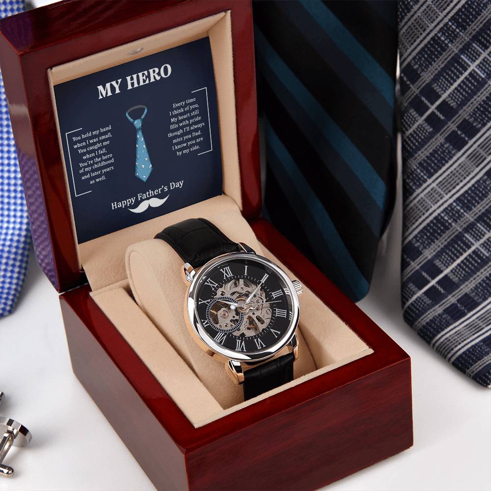My Hero Dad - Openwork Watch- Automatic - SALE!