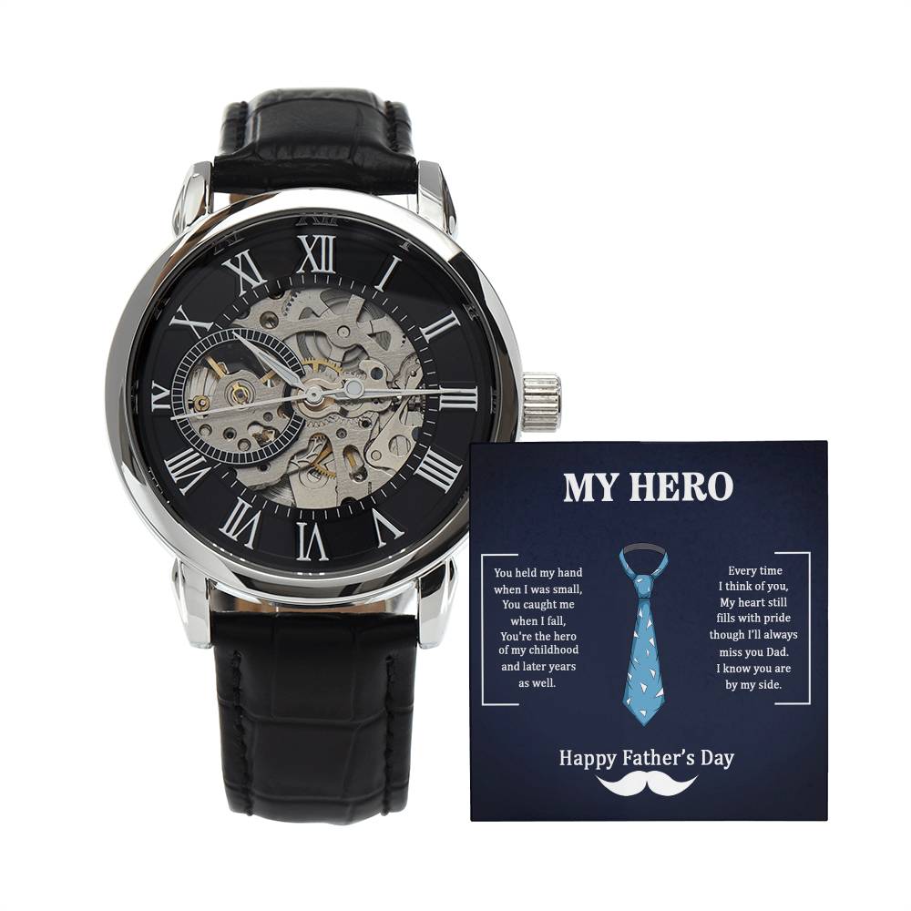 My Hero Dad - Openwork Watch- Automatic - SALE!