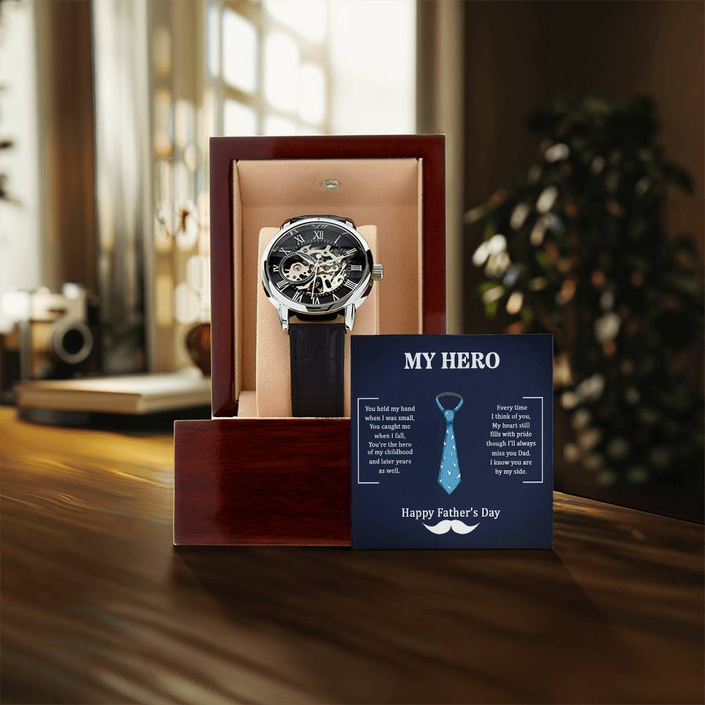 My Hero Dad - Openwork Watch- Automatic - SALE!