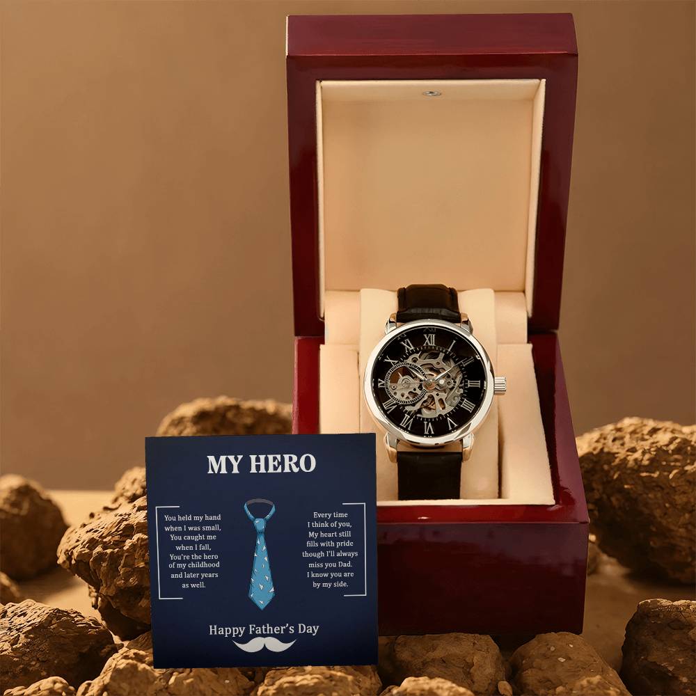 My Hero Dad - Openwork Watch- Automatic - SALE!
