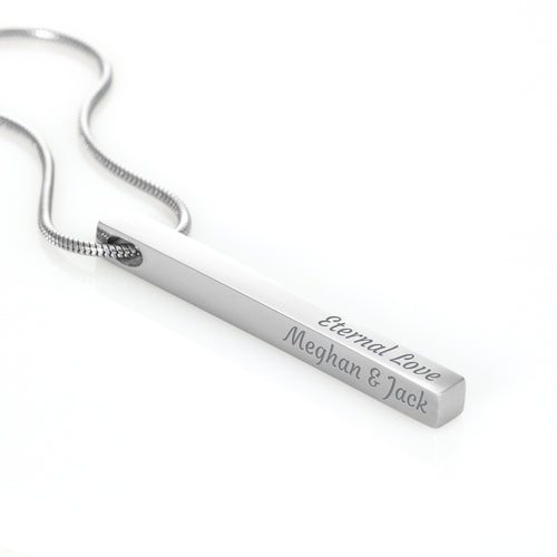 Custom Engraved 4-Sided Stick Necklace
