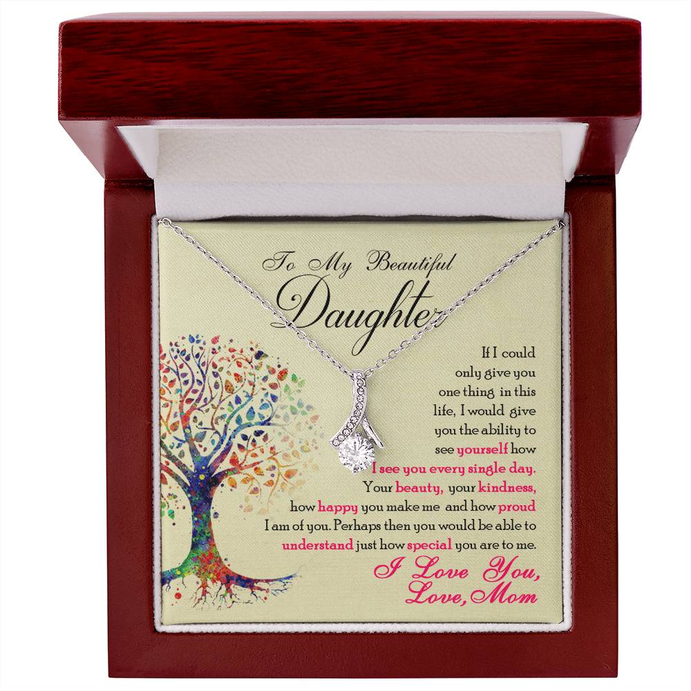 To My Beautiful Daughter - Alluring Beauty Necklace- GOLD FINISH