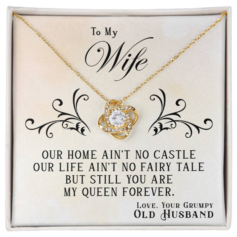 My Queen Forever - Love Knot Necklace- GOLD FINISH