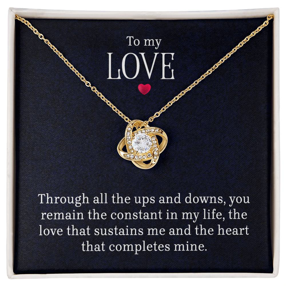 To My Love - LovemKnot Necklace- GOLD FINISH