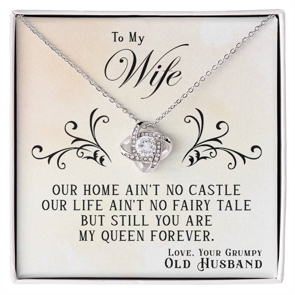 My Queen Forever - Love Knot Necklace- GOLD FINISH