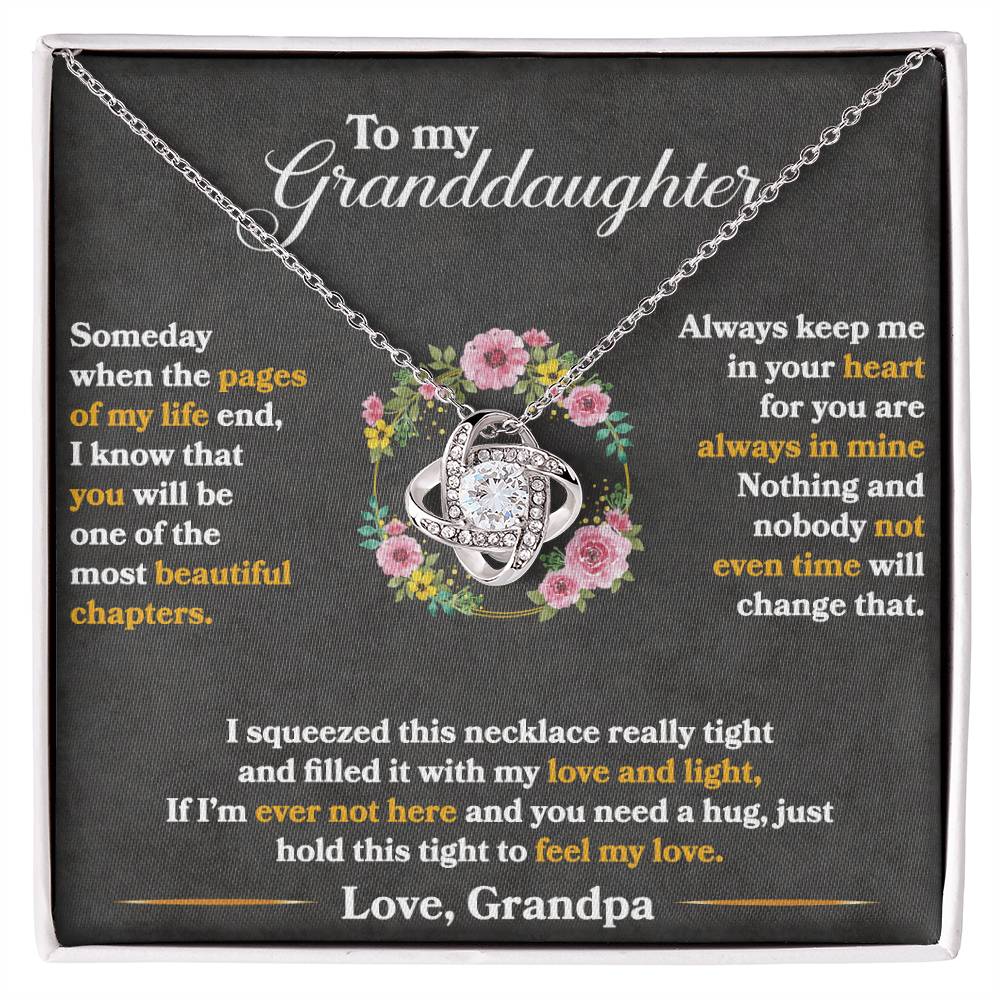 Keep Me In Your Heart - Love Knot Necklace - GOLD FINSIH- GRANDDAUGHTER