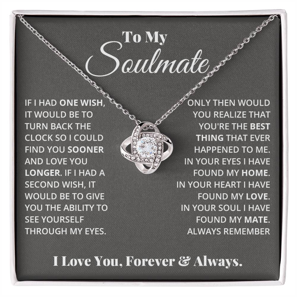To My Soulmate - Love Knot Necklace- GOLD FINSIH