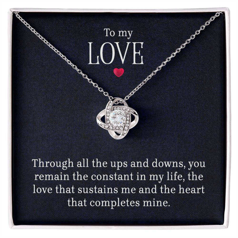 To My Love - LovemKnot Necklace- GOLD FINISH
