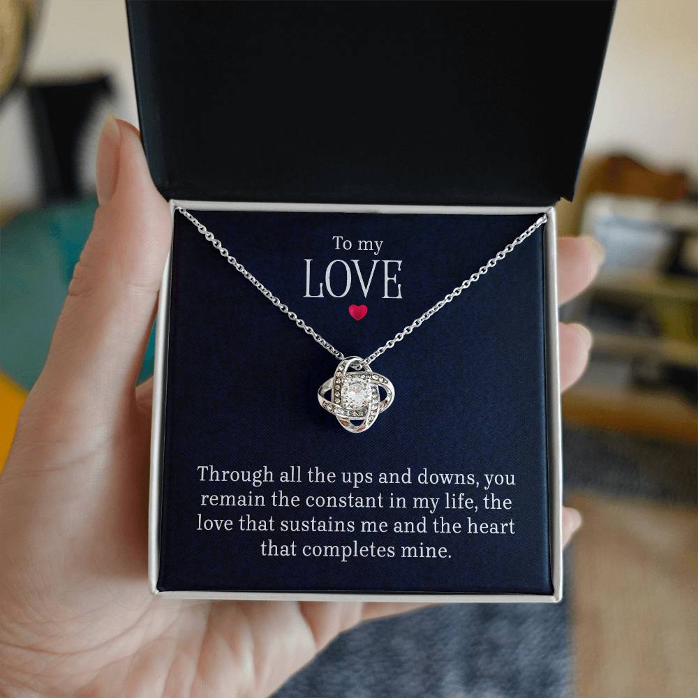 To My Love - LovemKnot Necklace- GOLD FINISH