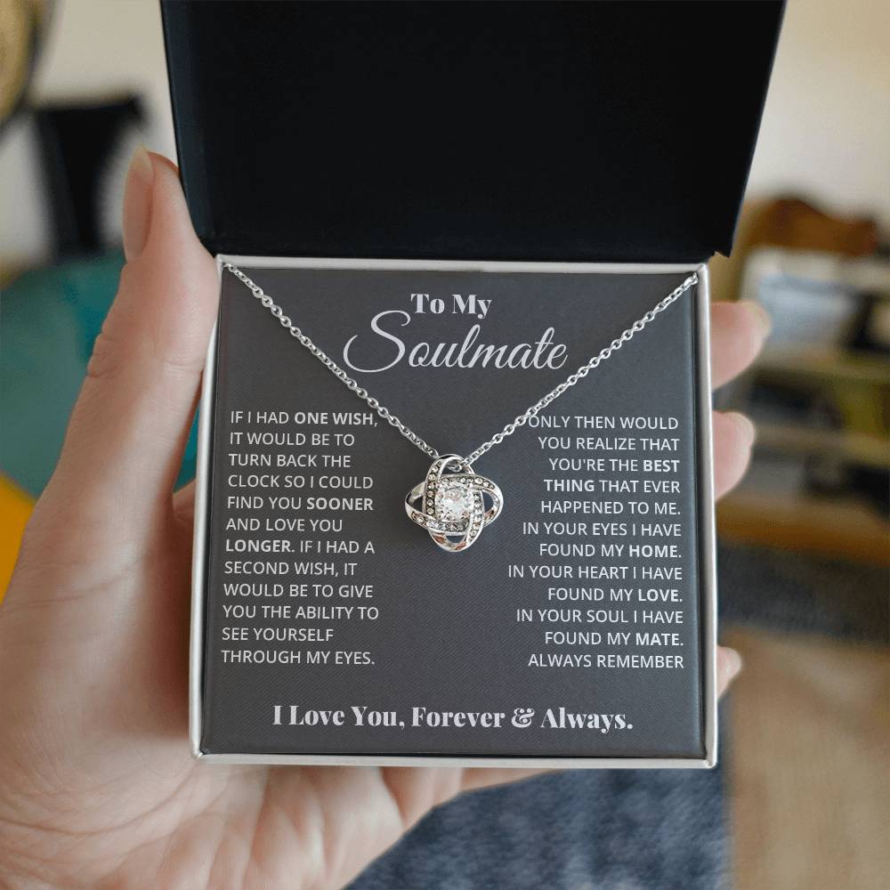 To My Soulmate - Love Knot Necklace- GOLD FINSIH