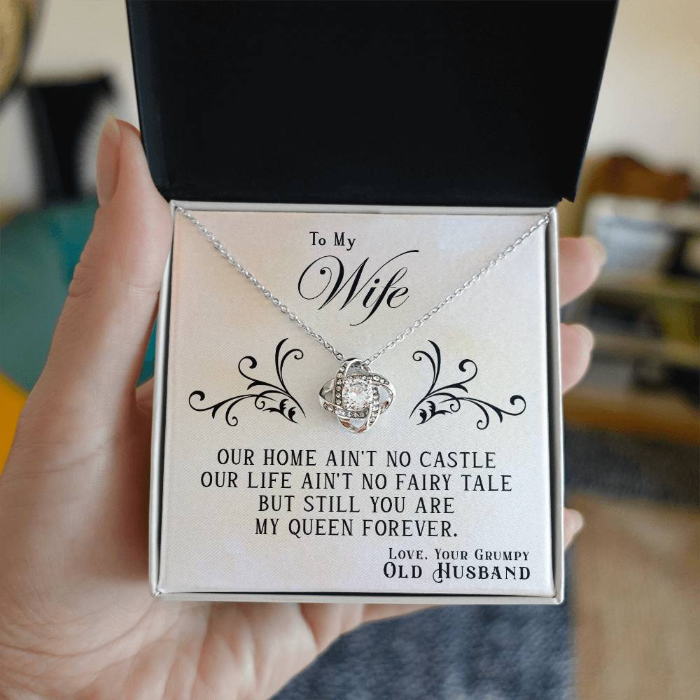 My Queen Forever - Love Knot Necklace- GOLD FINISH
