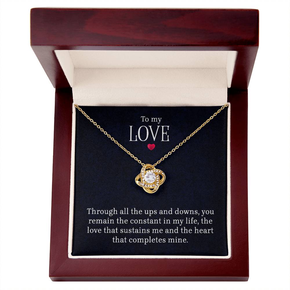 To My Love - LovemKnot Necklace- GOLD FINISH