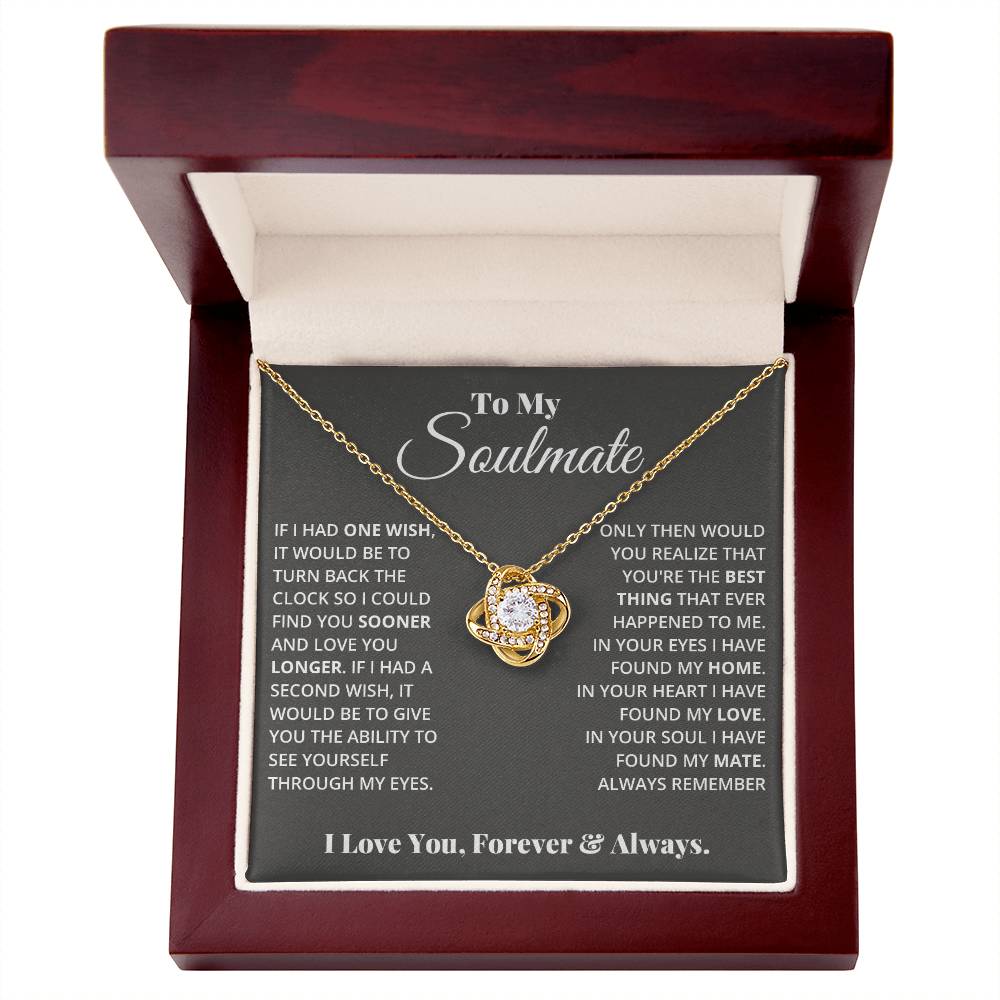 To My Soulmate - Love Knot Necklace- GOLD FINSIH