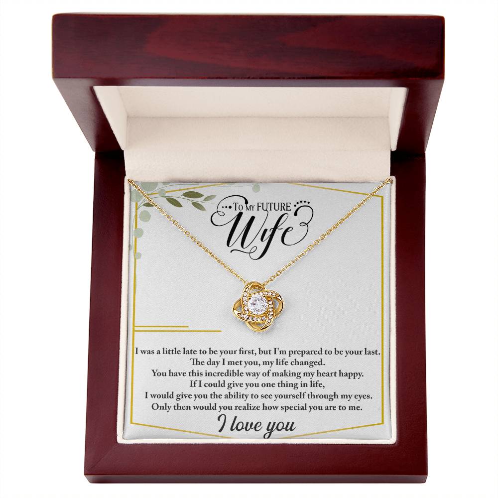 Future Wife - Love Knot Necklace - GOLD FINISH