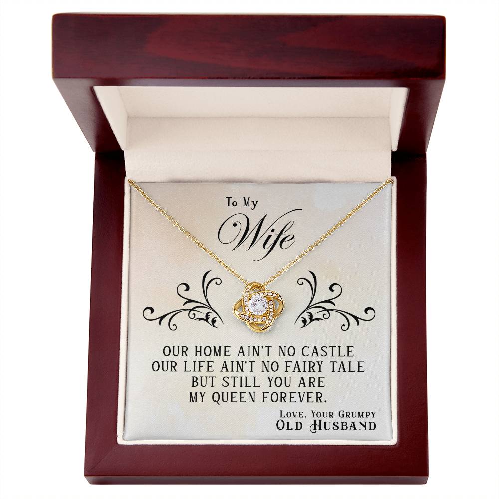 My Queen Forever - Love Knot Necklace- GOLD FINISH
