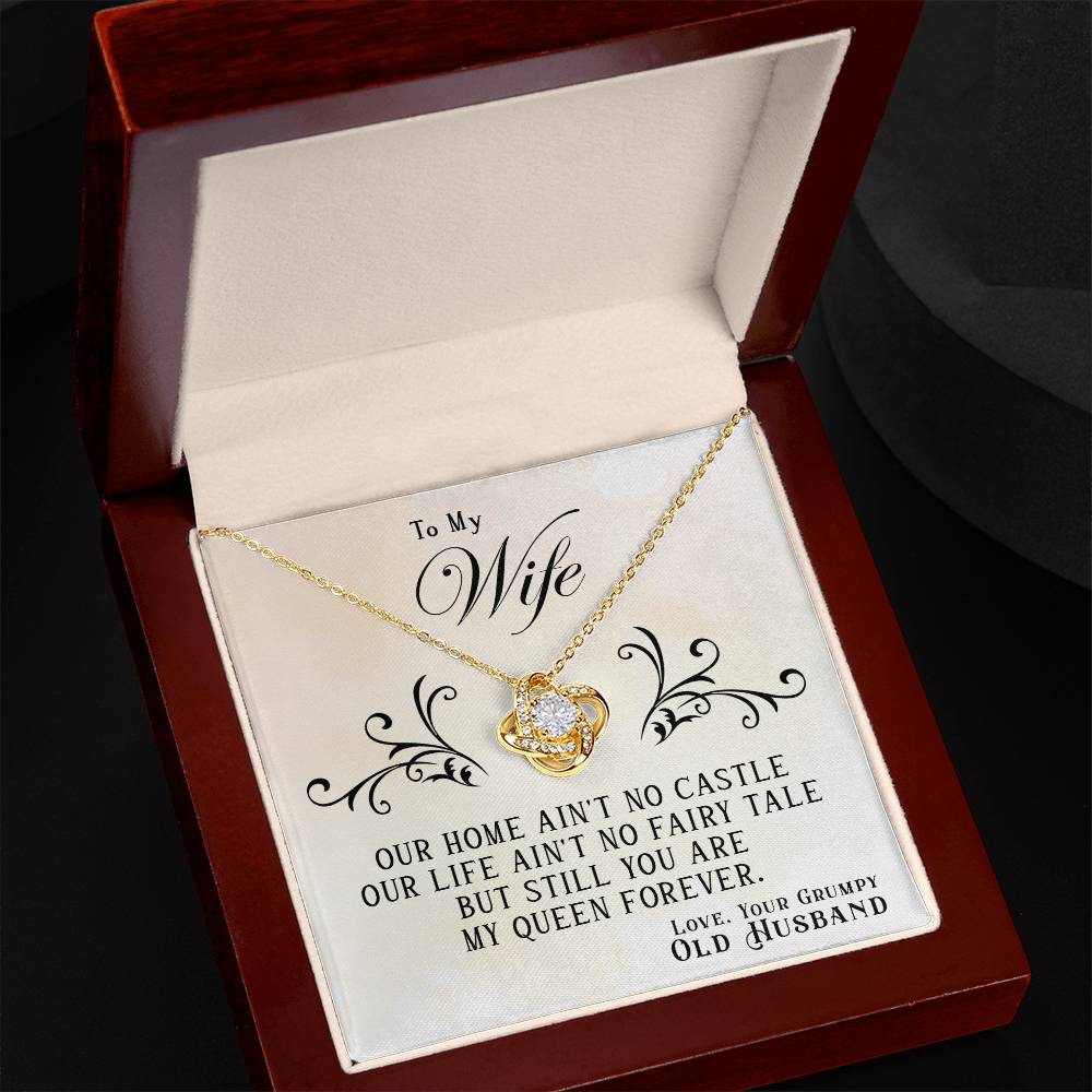 My Queen Forever - Love Knot Necklace- GOLD FINISH