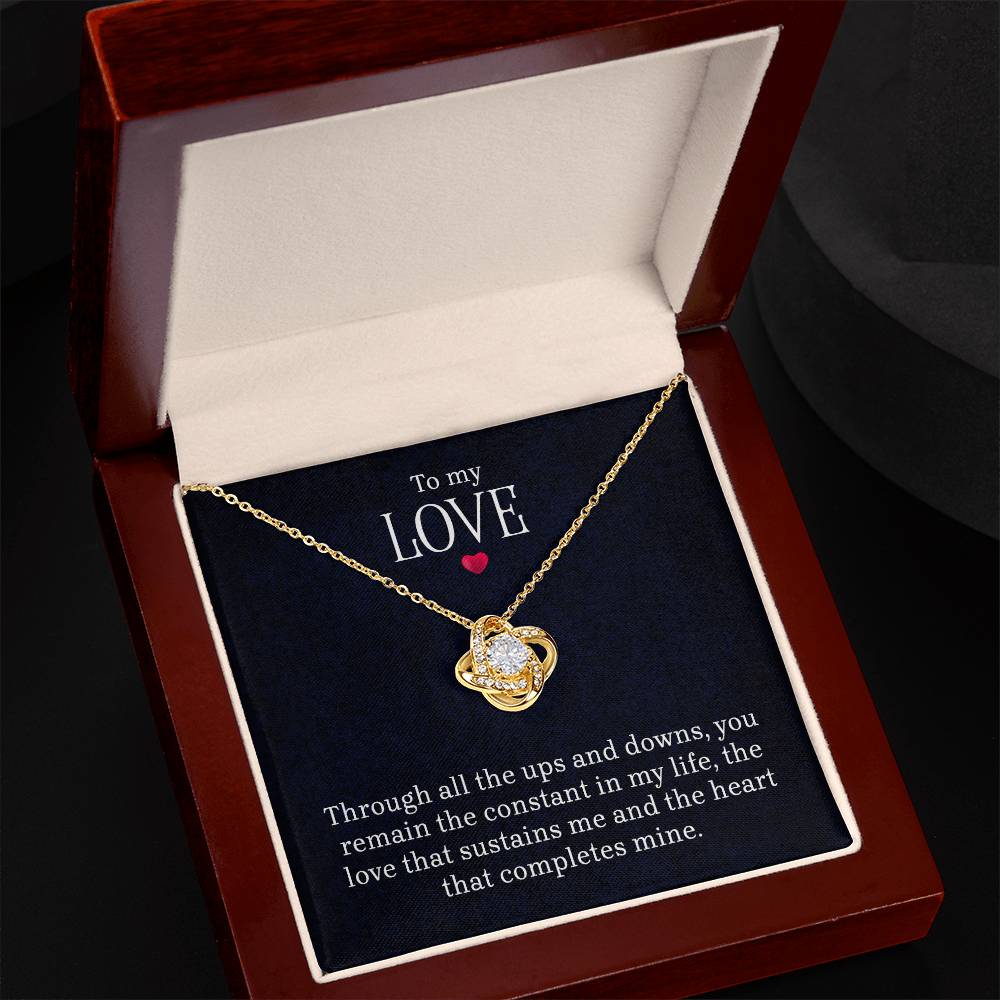 To My Love - LovemKnot Necklace- GOLD FINISH