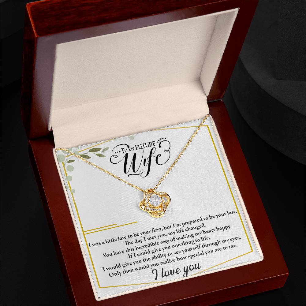Future Wife - Love Knot Necklace - GOLD FINISH