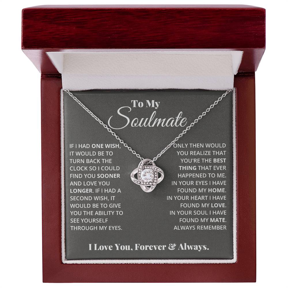 To My Soulmate - Love Knot Necklace- GOLD FINSIH