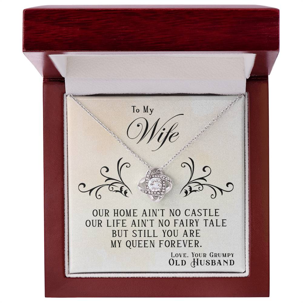 My Queen Forever - Love Knot Necklace- GOLD FINISH