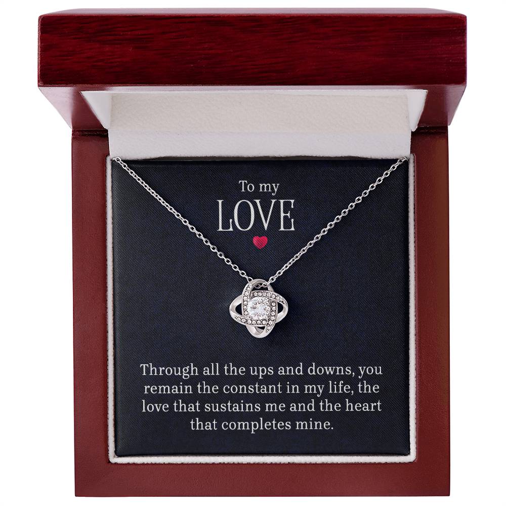 To My Love - LovemKnot Necklace- GOLD FINISH